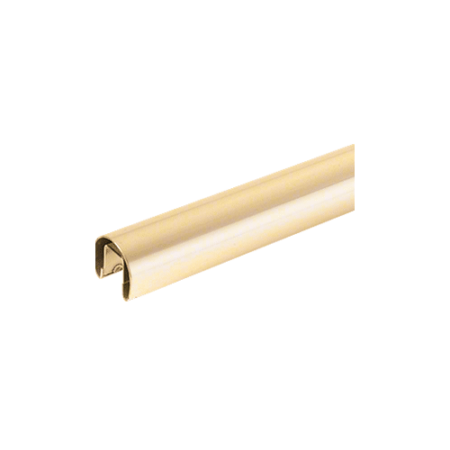 CRL GR15PB C260 Alloy Polished Brass 1-1/2" Premium Cap Rail for 1/2" Glass - 120"