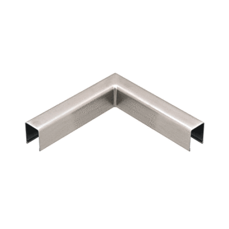 CRL GRUC5HBS Brushed Stainless U-Channel 90 Degree Horizontal Corner for 1/2" Glass Cap Railing