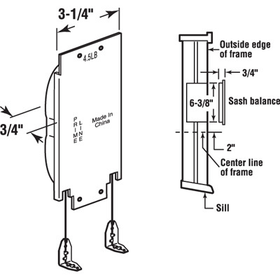 CRL H3579 8 Pound Wood Window Sash Balance