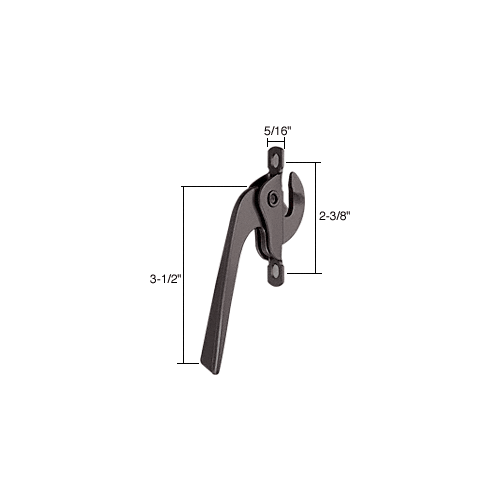 CRL H3543 Bronze Left Hand Casement Window Lock - 2-3/8" Screw Holes