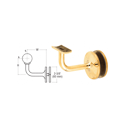 CRL HR15GPT Painted Pismo Series Glass Mounted Hand Rail Bracket for 1-1/2" and 1.66" Diameter Hand Rail Tubing