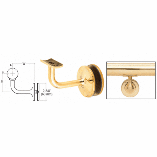 CRL HR15GPT Painted Pismo Series Glass Mounted Hand Rail Bracket for 1-1/2" and 1.66" Diameter Hand Rail Tubing