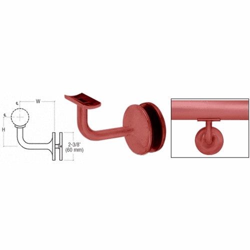 CRL HR15GPT Painted Pismo Series Glass Mounted Hand Rail Bracket for 1-1/2" and 1.66" Diameter Hand Rail Tubing