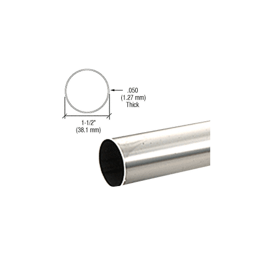 CRL HR15BS98 Brushed Stainless 1-1/2" Diameter Round .050" Tubing - 98" Stock Length