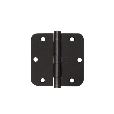 CRL R358D Black 3-1/2" x 3-1/2" Residential Hinge 5/8" Radius