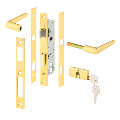 CRL K5130 Brass Storm Door Mortise Lock with 6-3/4" Screw Holes