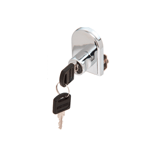 CRL LK10KA Chrome Cabinet Lock for Hinged Glass Door - Keyed Alike