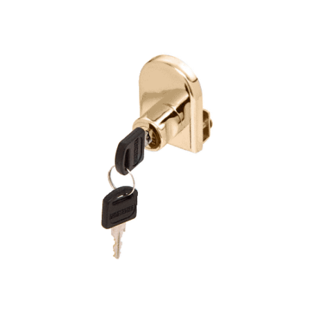 CRL LK14KA Gold Plated Cabinet Lock for Hinged Glass Door - Keyed Alike