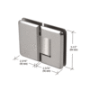 CRL P1N580SB Satin Brass Pinnacle 580 Series 5 Degree Glass-To-Glass Hinge