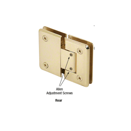 CRL P1N380BR Polished Brass Pinnacle 380 Series Adjustable 180 Degree Glass-to-Glass Hinge