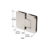 CRL P1N380SN Satin Nickel Pinnacle 380 Series Adjustable 180 Degree Glass-to-Glass Hinge