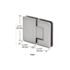 CRL P1N380BN Brushed Nickel Pinnacle 380 Series Adjustable 180 Degree Glass-to-Glass Hinge