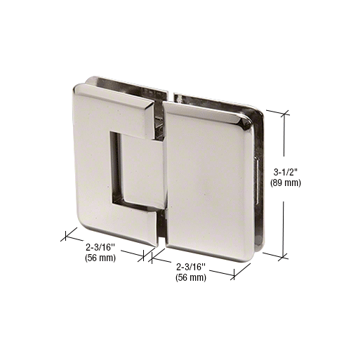 CRL P1N580SB Satin Brass Pinnacle 580 Series 5 Degree Glass-To-Glass Hinge