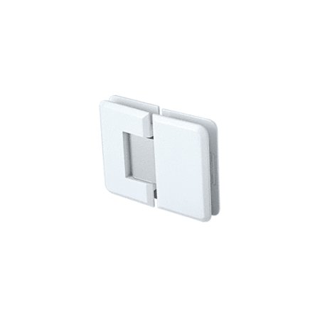 CRL P1N580WC White with Chrome Accents Pinnacle 580 Series 5 Degree Glass-to-Glass Hinge