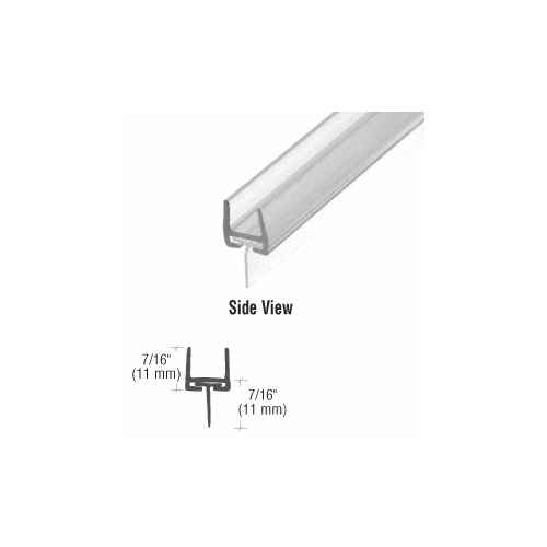 CRL P500BR Polycarbonate Bottom Rail With Wipe for 3/8" Glass - 95" Stock Length