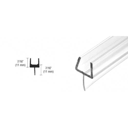 Brixwell P501BR-XCP10 One-Piece Bottom Rail With Clear Wipe for 3/8" Glass - 95" Stock Length - pack of 10