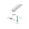 Brixwell P660BR-CCP60-XCP5 Polycarbonate Bottom Rail With Wipe for 1/2" Glass -  60" Length - pack of 5