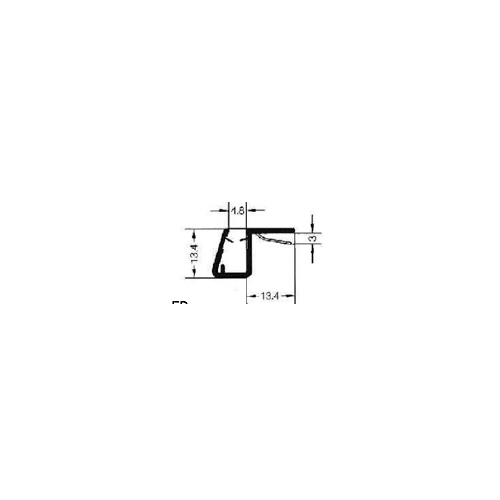 Brixwell PCJ10-CCP24-XCP10 90 degree Strike Side Seal for 10 mm Glass - 24" Stock Length - pack of 10