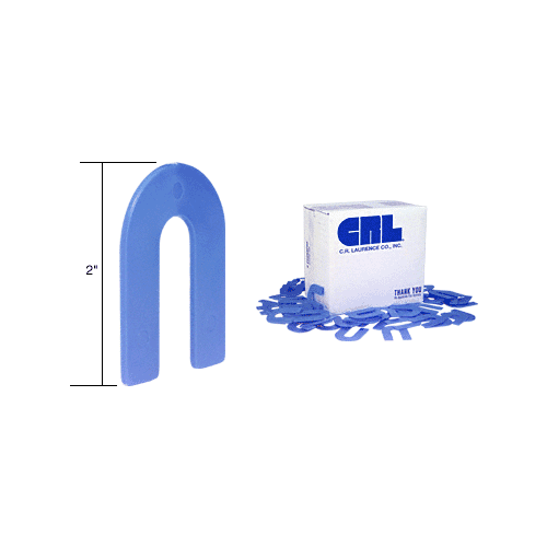 CRL PHS6 Blue 1/16" x 2" Plastic Horseshoe Shims