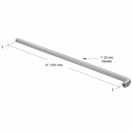 CRL PR0341144 Clear Anodized Astral Push Bar for 44" Door