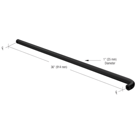 CRL PR0343336 Matte Black Astral Push Bar for 36" Door