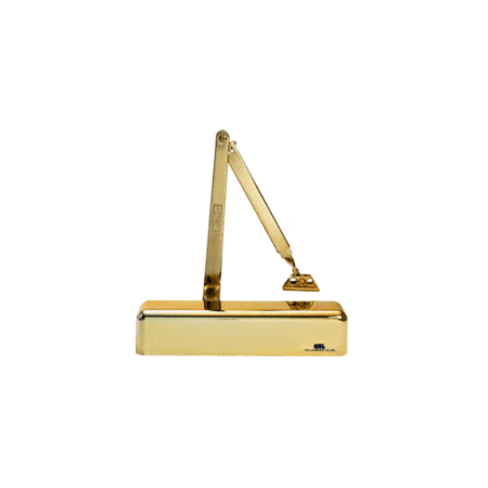 CRL PR72DABG Brite Gold Delayed Action Adjustable Spring Power Size 1/2 to 4 Surface Mount Door Closer