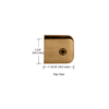 CRL R0M79SB Satin Brass Roman Style Fixed Panel U-Clamp