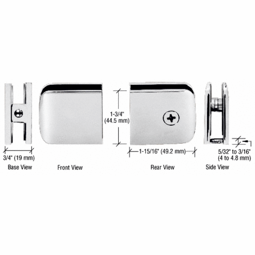 CRL R0M79SB Satin Brass Roman Style Fixed Panel U-Clamp