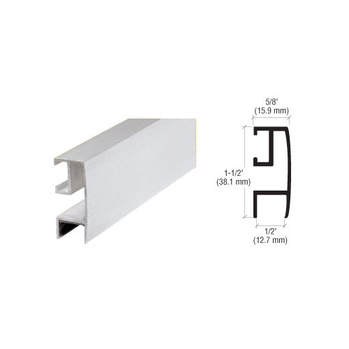 Brixwell RF144BA-CCP72-XCP2 Brite Anodized Rectangular Mirror Frame Extrusion  72" Stock Length - pack of 2