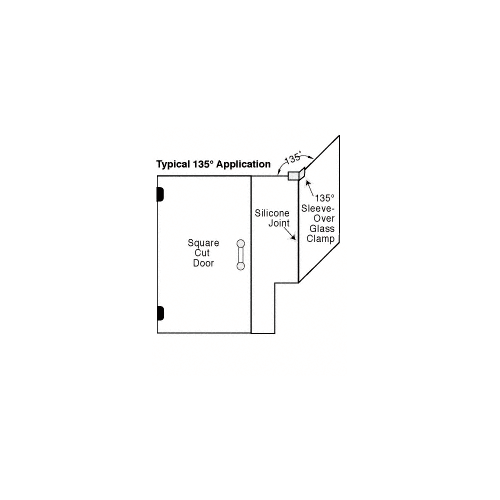 CRL S0GC135BSC Brushed Satin Chrome 135 Degree "Sleeve Over" Glass Clamp