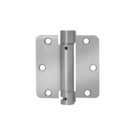 CRL S35426D 3-1/2" x 3-1/2" Satin Chrome Heavy-Duty Spring Hinge - 1/4" Radius