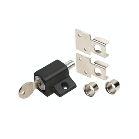 CRL S4005B Black Keyed Patio Door Lock - Bulk (20) Pack