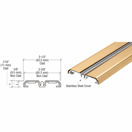 CRL SD1BTBS Brushed Stainless Steel Sliding Door Bottom Rolling Track