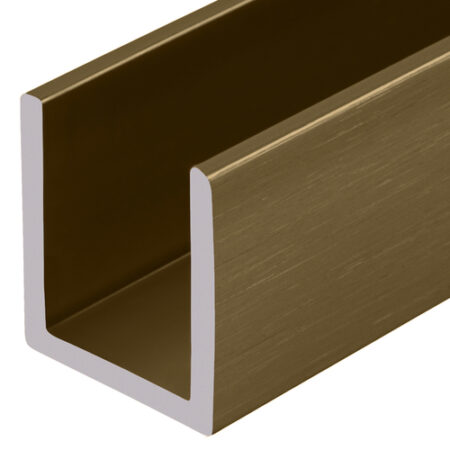 Brixwell SDCD12BBRZ-CCP84-XCP25 Brushed Bronze 1/2" Fixed Panel Shower Door Deep U-Channel -  84" Length - pack of 25