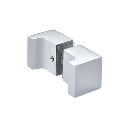 CRL SDKSQ2SC Satin Chrome Back-to-Back Square Finger Pull Knob