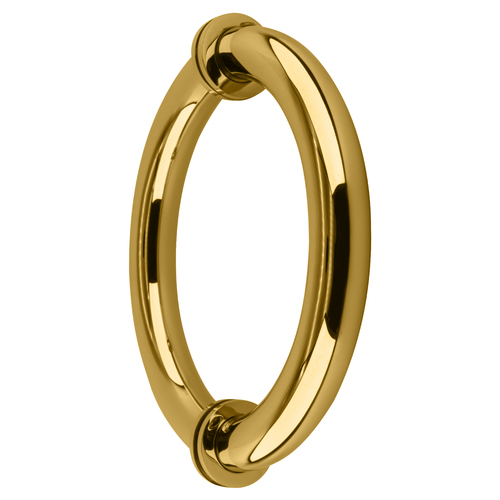 CRL SDPC575UBR Ultra Brass 5-1/8" Tubular Back-to-Back Circular Style Brass Shower Door 3/4" Diameter Pull Handles