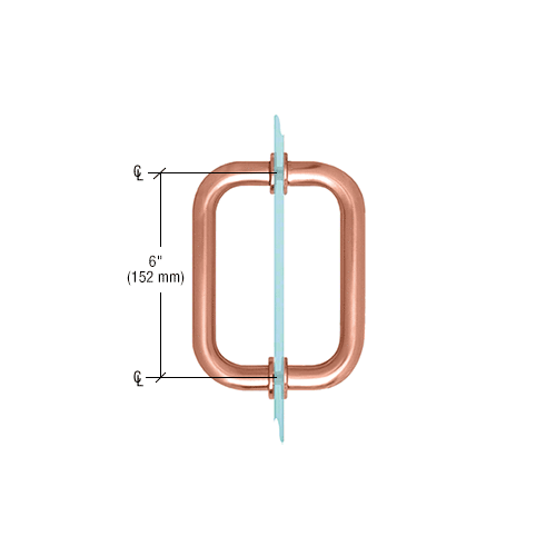 CRL SDPR6ABC0 Antique Brushed Copper 6" Tubular Back-to-Back 3/4" Diameter Shower Door Pull Handles