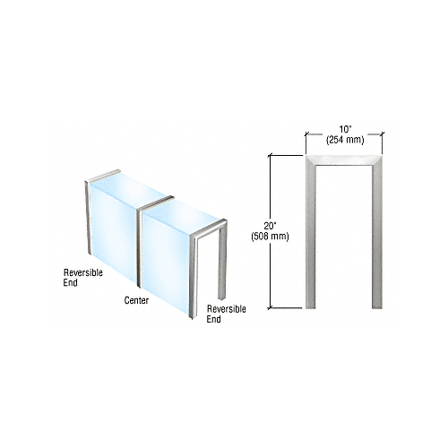 CRL SG925BS Brushed Stainless Elegant Series Glass on Front and Top Shelf Sneeze Guard - Right Hand End Post Only