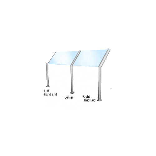 CRL SG925BS Brushed Stainless Elegant Series Glass on Front and Top Shelf Sneeze Guard - Right Hand End Post Only