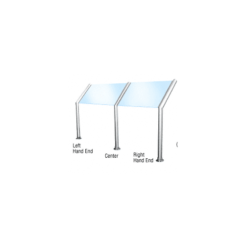 CRL SG925BS Brushed Stainless Elegant Series Glass on Front and Top Shelf Sneeze Guard - Right Hand End Post Only