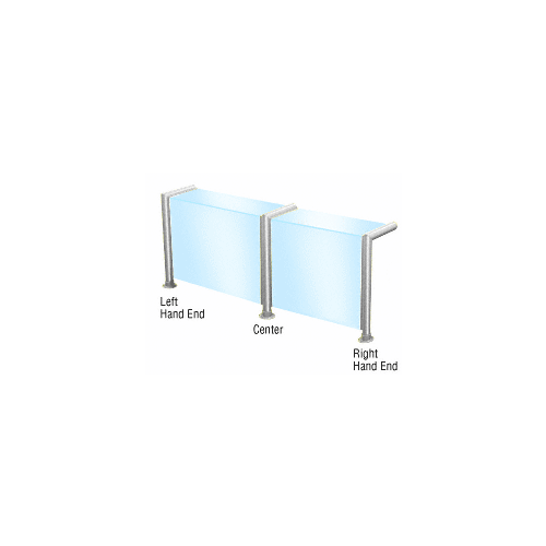 CRL SG925BS Brushed Stainless Elegant Series Glass on Front and Top Shelf Sneeze Guard - Right Hand End Post Only