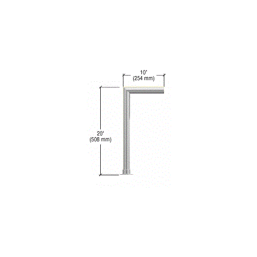 CRL SG925BS Brushed Stainless Elegant Series Glass on Front and Top Shelf Sneeze Guard - Right Hand End Post Only