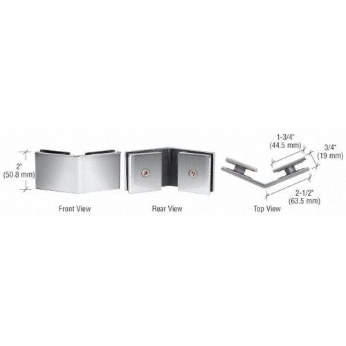 CRL SGC135BBRZ Brushed Bronze Square 135 Degree Glass-to-Glass Clamp