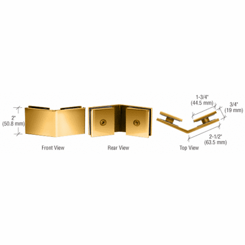 CRL SGC135BBRZ Brushed Bronze Square 135 Degree Glass-to-Glass Clamp