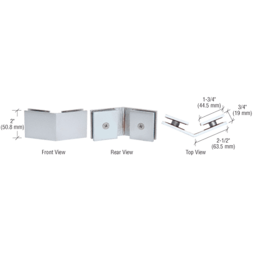 CRL SGC135BBRZ Brushed Bronze Square 135 Degree Glass-to-Glass Clamp