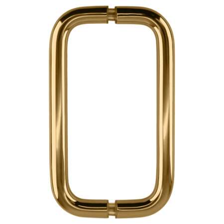 CRL SPH8GP Gold Plated 8" Back-to-Back Solid Brass 3/4" Diameter Pull Handles with Metal Washers