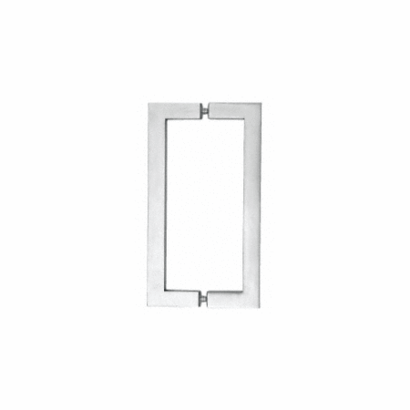 CRL SQ10X10BS Brushed Stainless 10" Glass Mounted Square Tube Style Back-to-Back Pull Handle