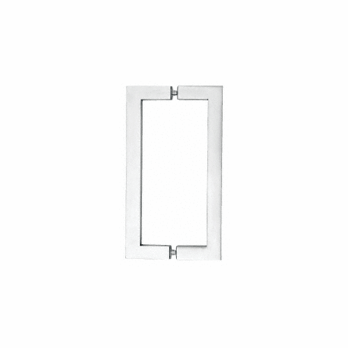 CRL SQ12X12PS Polished Stainless 12" Glass Mounted Square Tube Style Back-to-Back Pull Handle