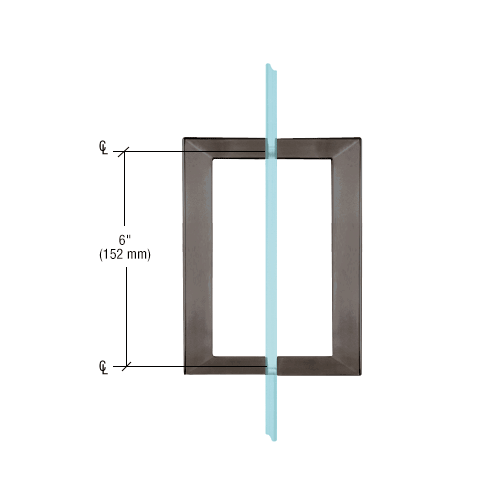 CRL SQ6X6MBL Matte Black 6" x 6" SQ Series Square Tubing Back-to-Back Pull Handle