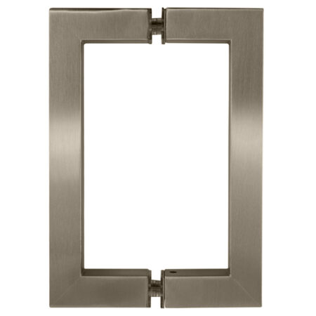 CRL SQ6X6BN Brushed Nickel 6" x 6" SQ Series Square Tubing Back-to-Back Pull Handle